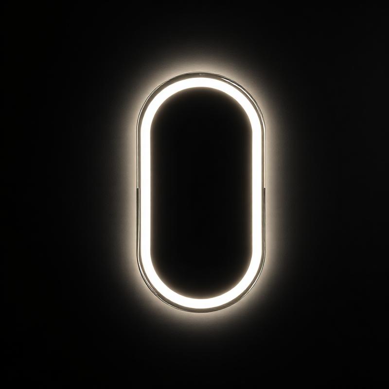 Espejo LED tipo cápsula para baño