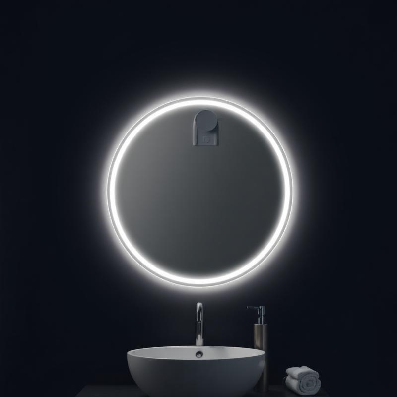 Espejo con luz LED circular