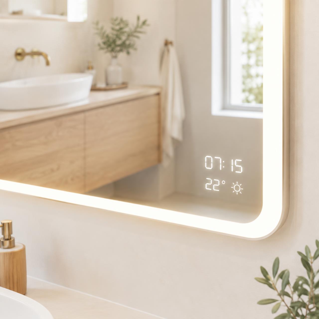 Espejo inteligente NAALA con Reloj y temperatura